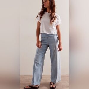 We The Free Spotlight High-Rise Wide-Leg Jeans in the Color Sky